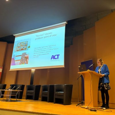 ACT speaks at the conference ‘The Action of the EU and its member states in Favor of Fair Remuneration for Authors, Performers and Creative Industries in the Digital Content Landscape’
